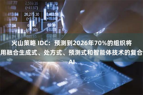 火山策略 IDC：预测到2026年70%的组织将采用融合生成式、处方式、预测式和智能体技术的复合AI